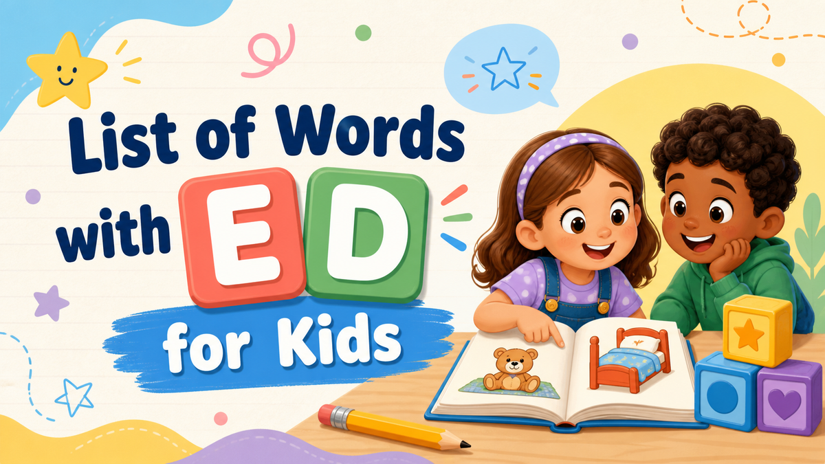 List of Words with "ED" for Kids
