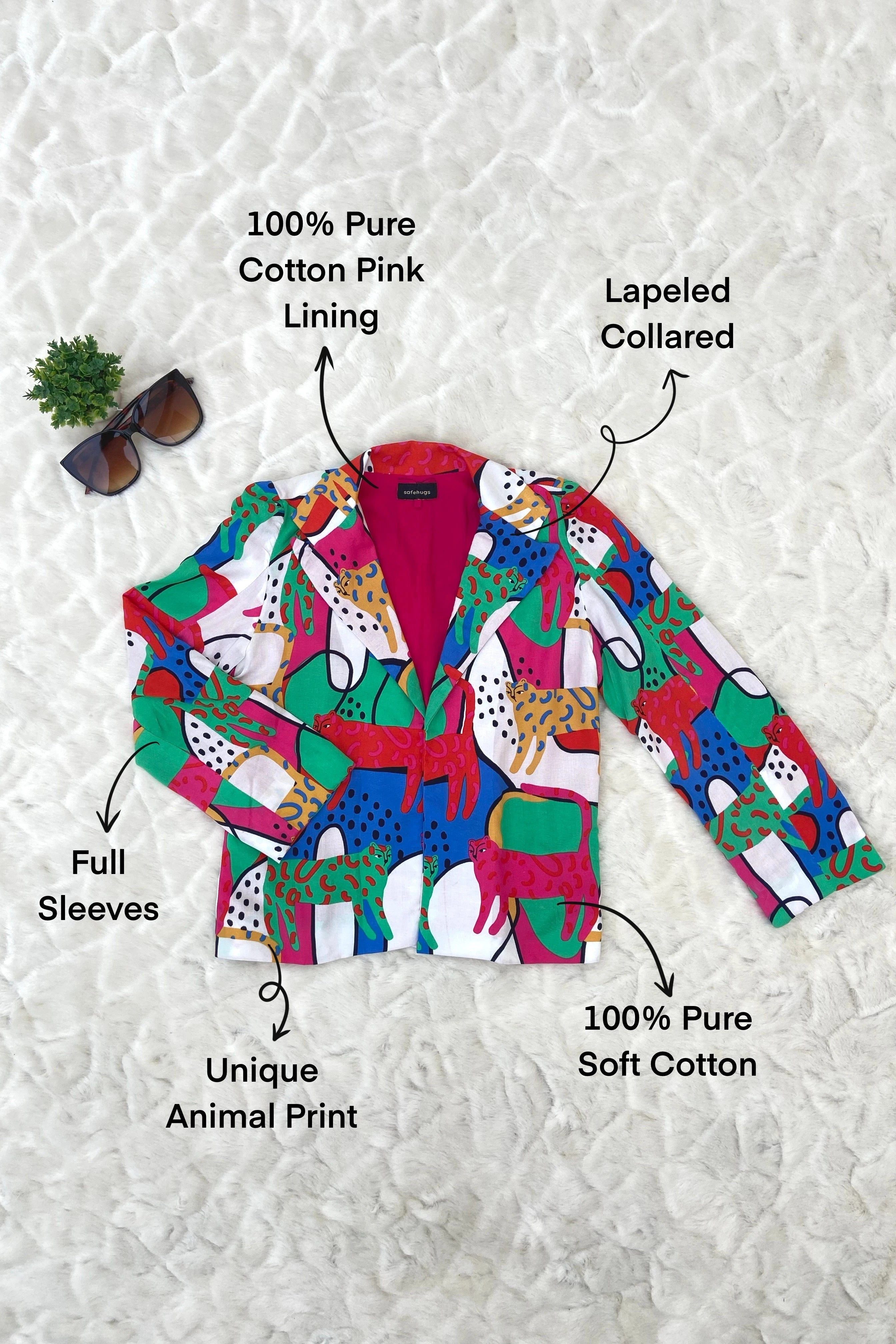 Flat feature of a Animal Print Jackets for Girls.