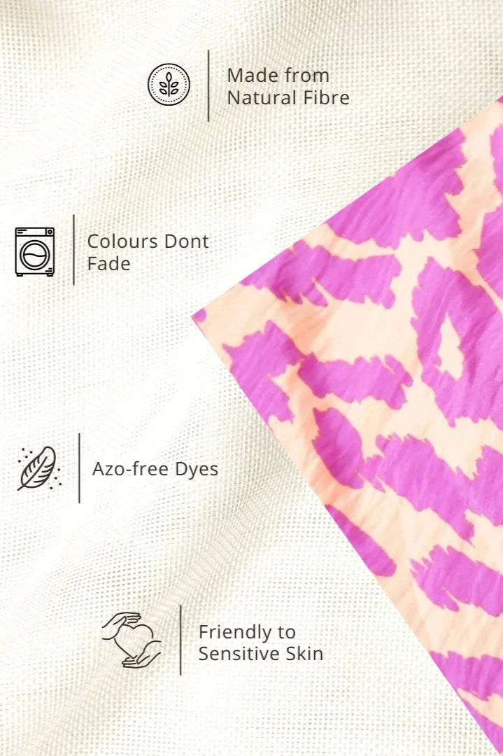 Fabric detail of a Animal Printed Casual Outfits for Girls.