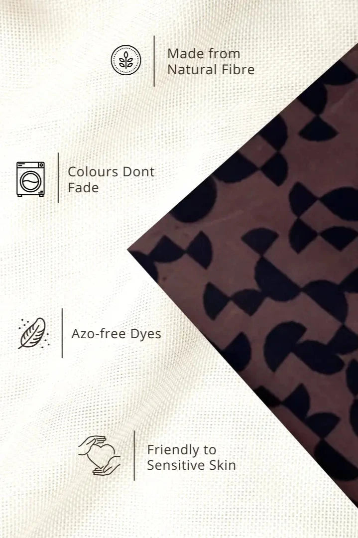 Fabric detail of a Girls' Brown Cotton Top and Pants Set.