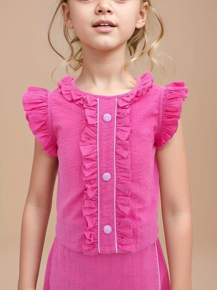 Girls Self Designed Frill Top with Skort