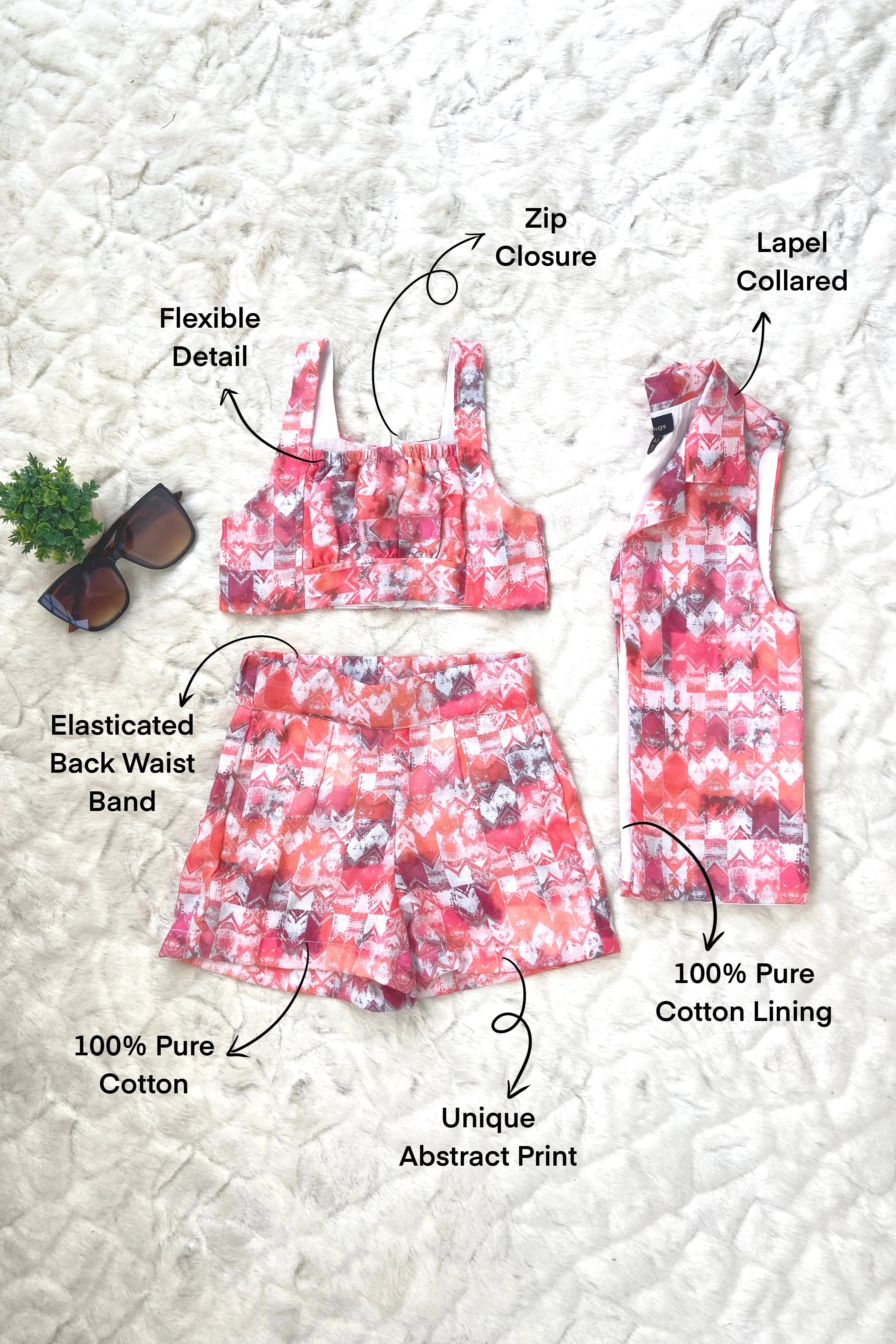 Flat view of a 3 Piece Co Ord Set for Girls.