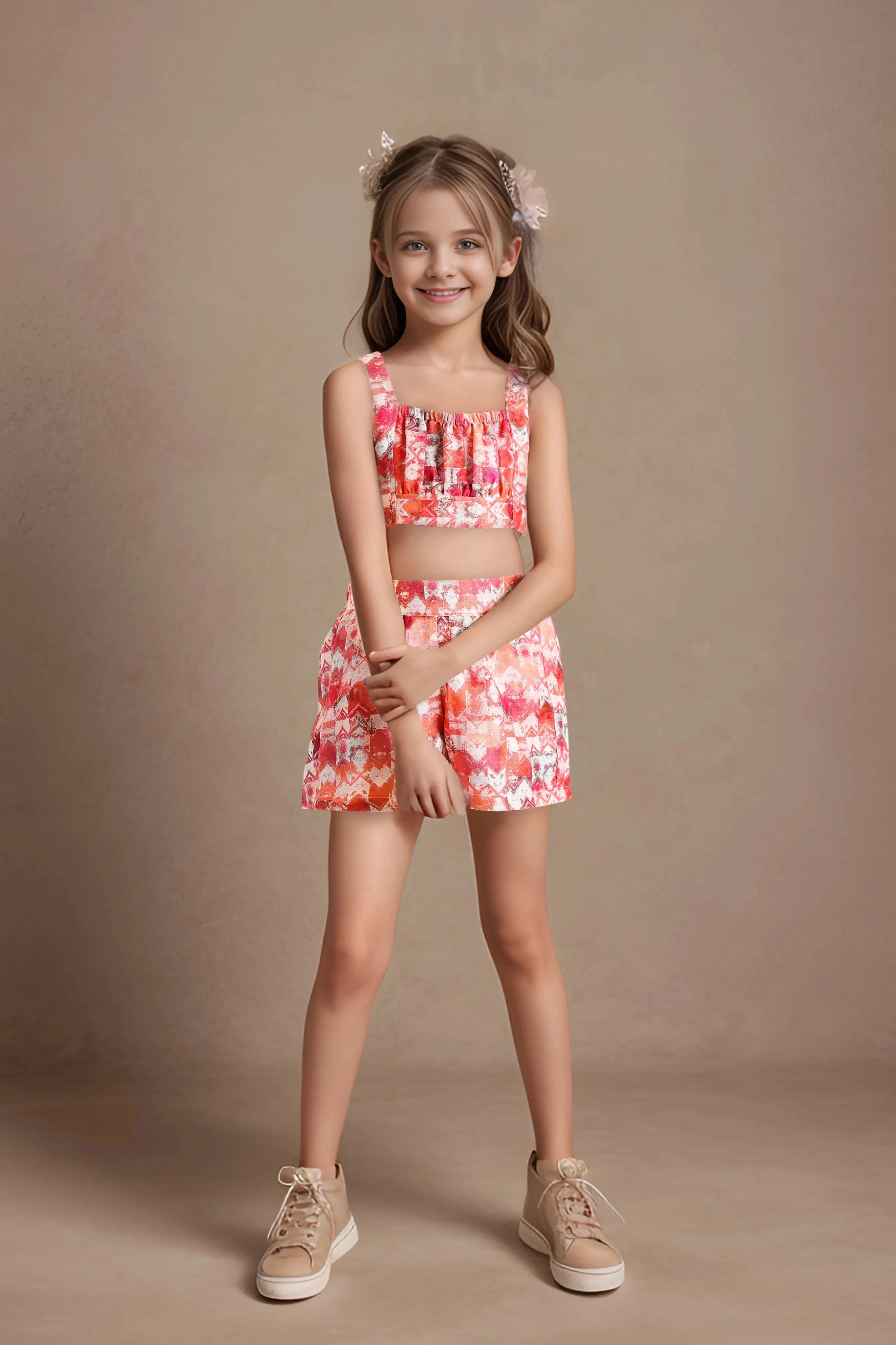 Full view of a 3 Piece Co Ord Set for Girls.
