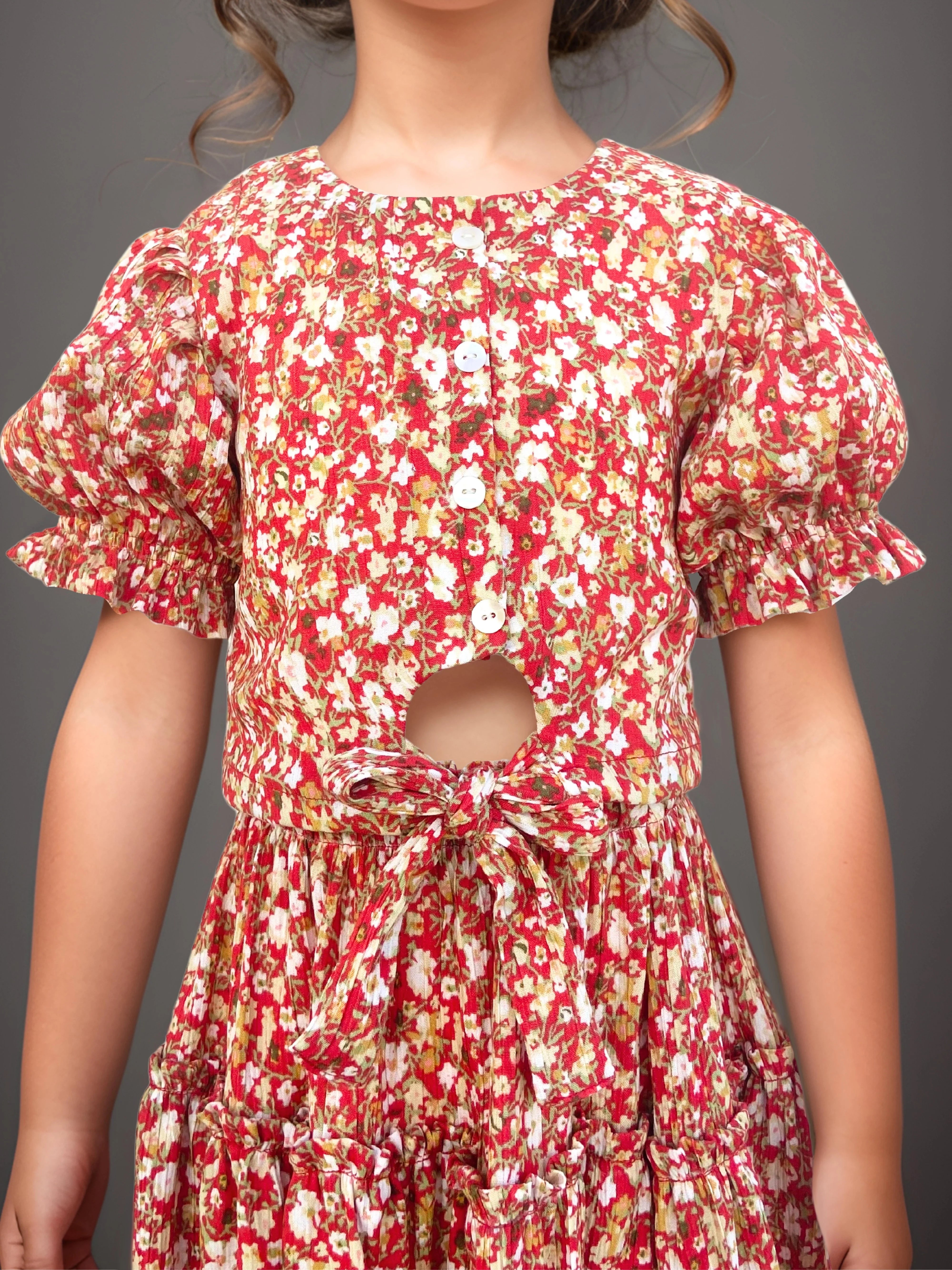 Girls Summer Outfit Skirt & Top Front Detail
