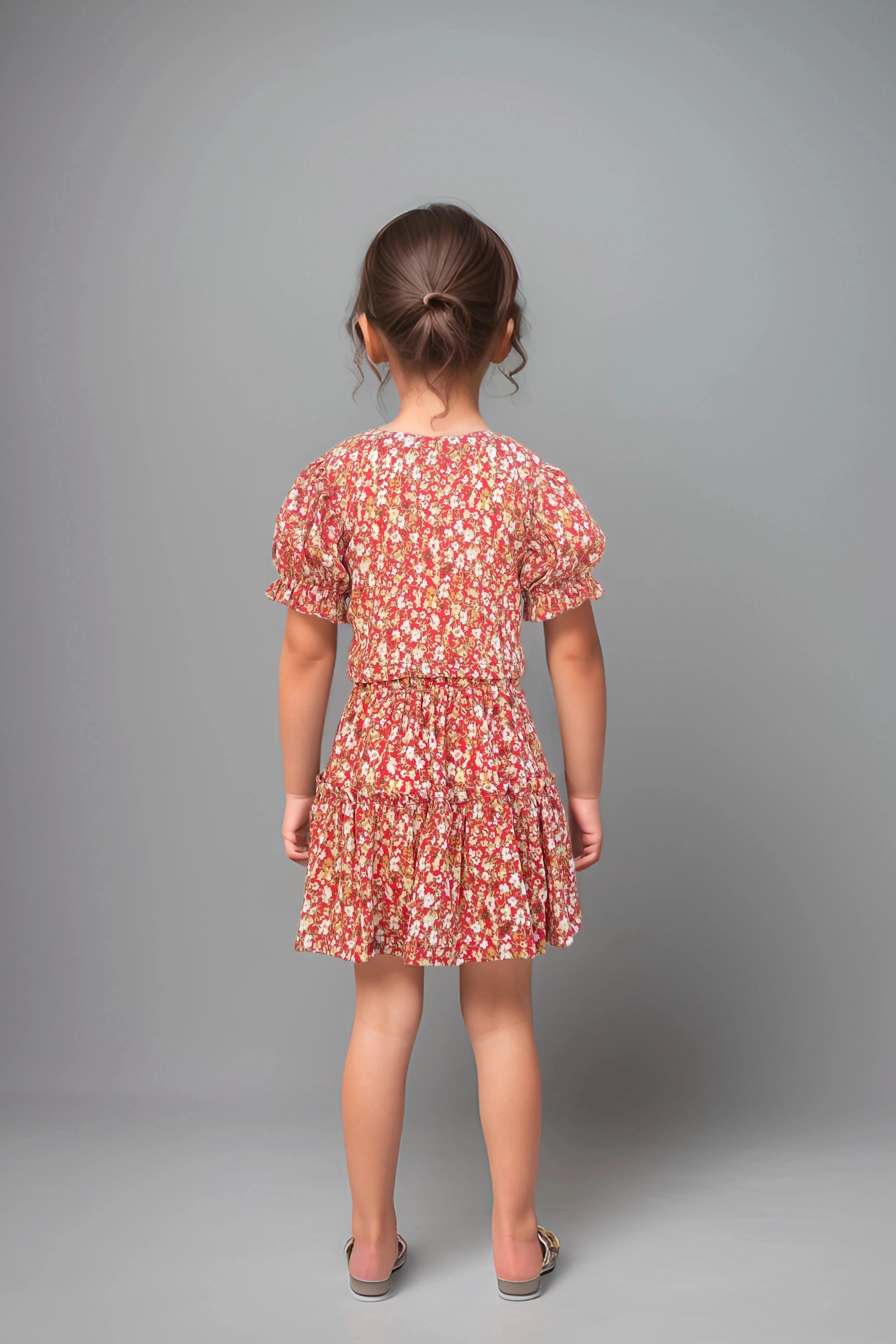 Girls Summer Outfit Skirt & Top Full Back