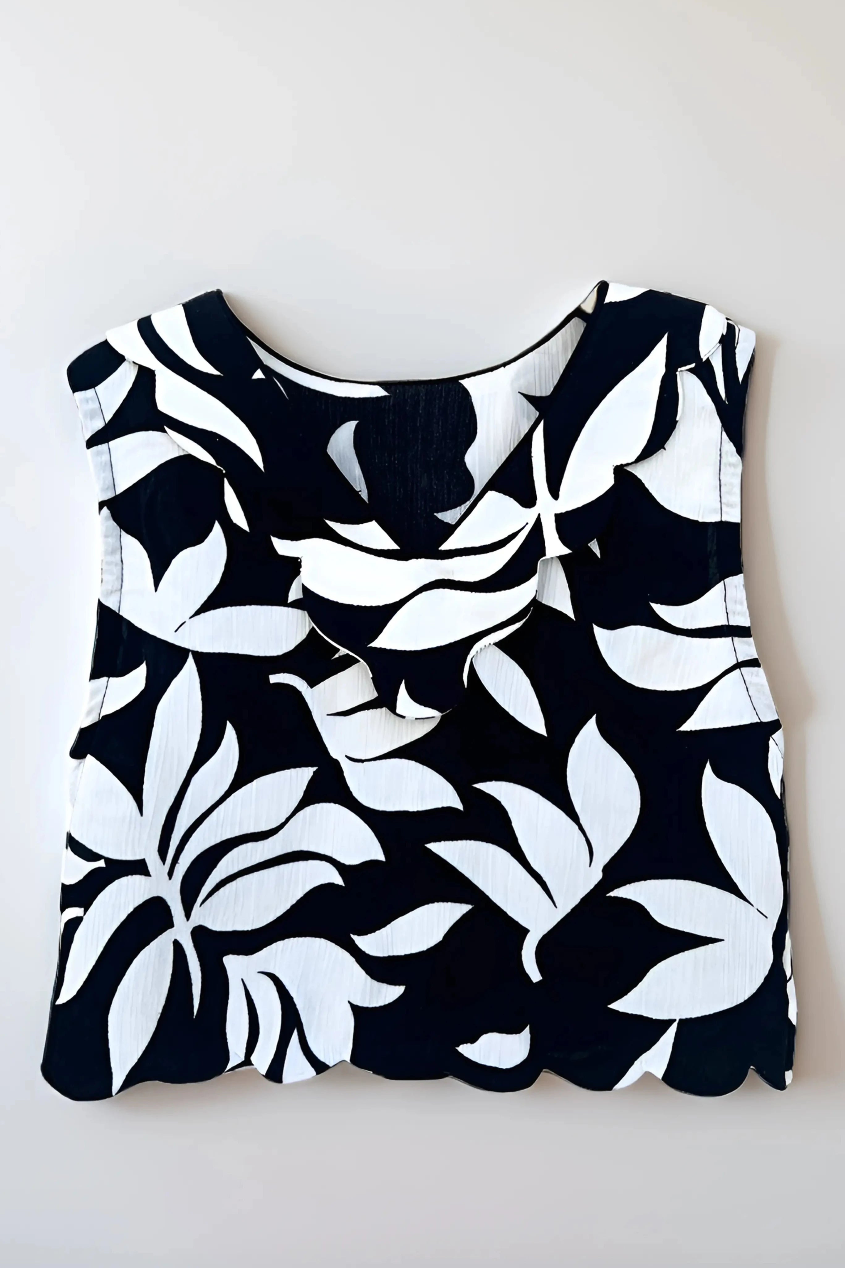 Flat view of top of a Trendy Kids' Black and White Printed Co-ord Set.