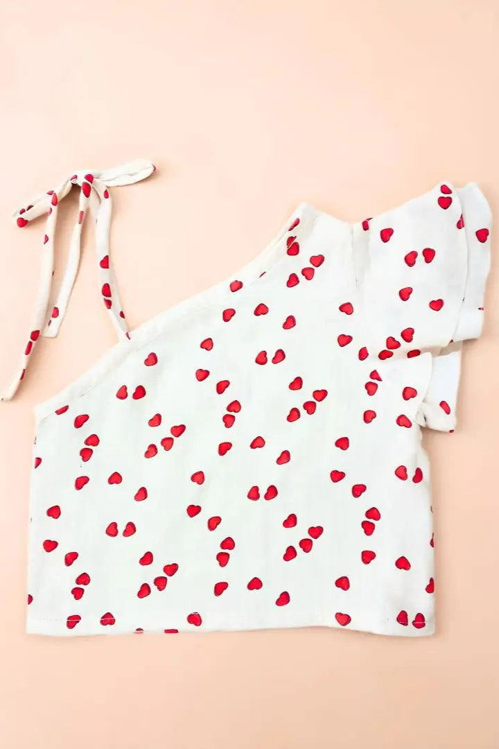 Front close up of half shoulder top