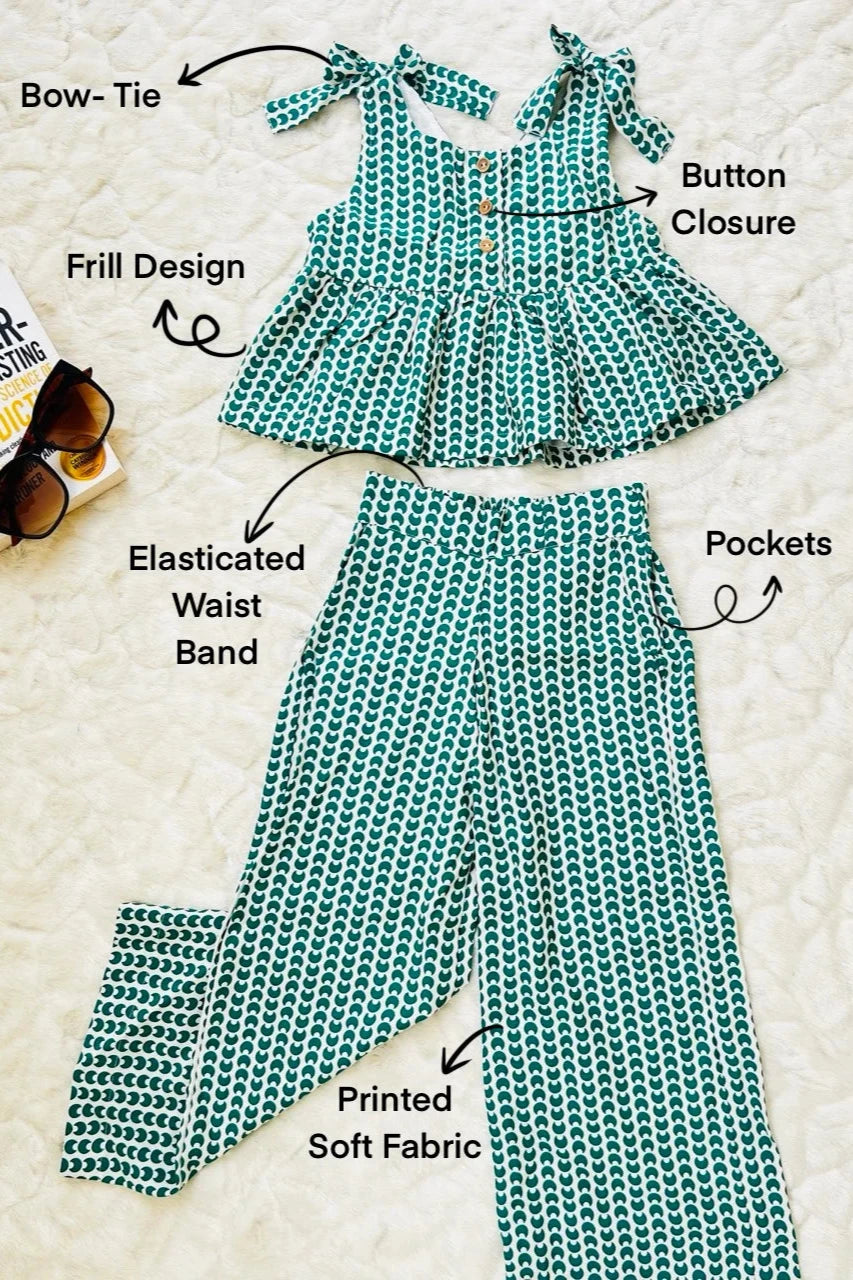 Trousers for Girls with Top Flat Feature