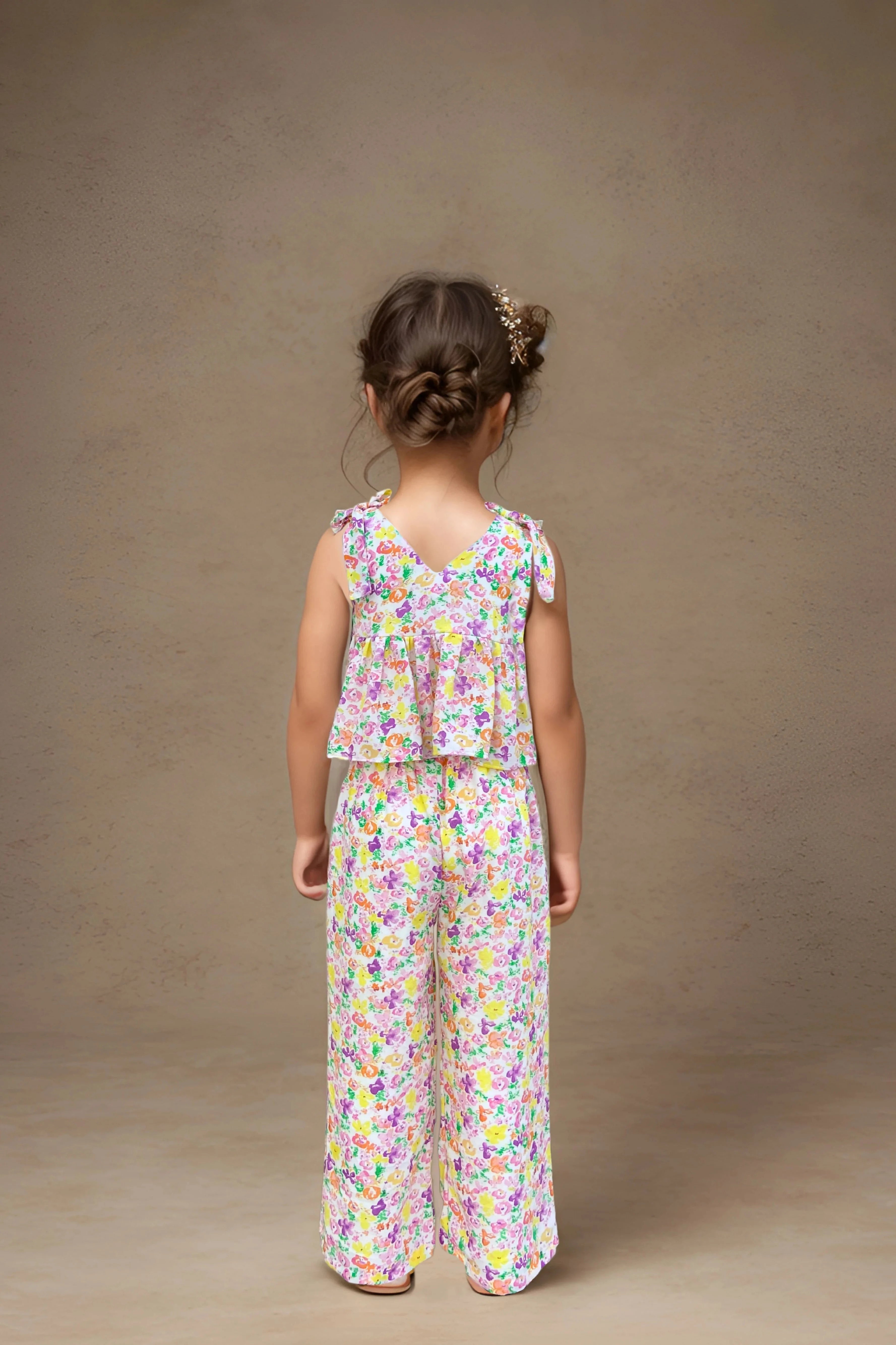 White floral Summer Co ord Full Back