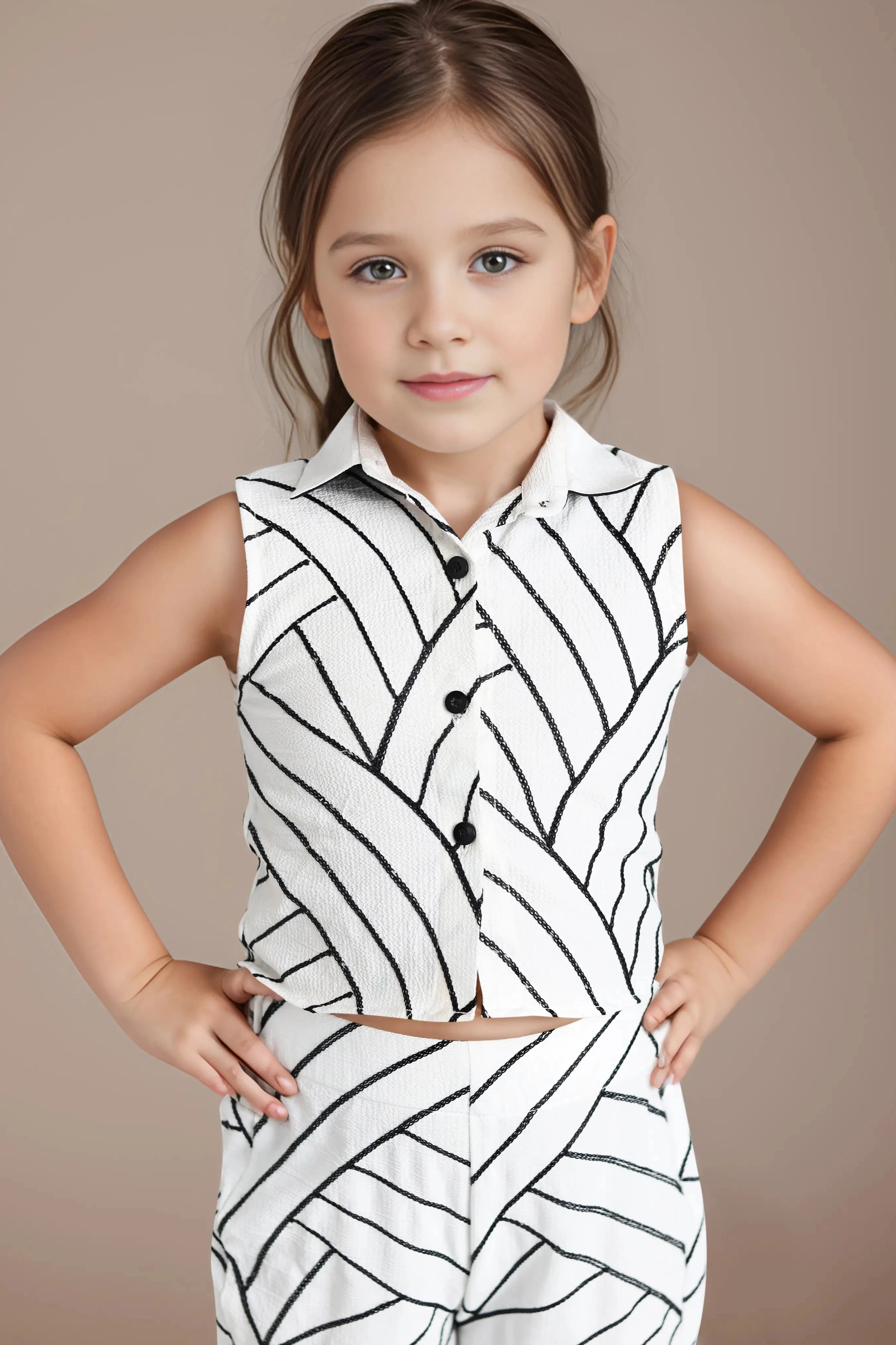 Front close up of a White Stylish Clothes for Girls.
