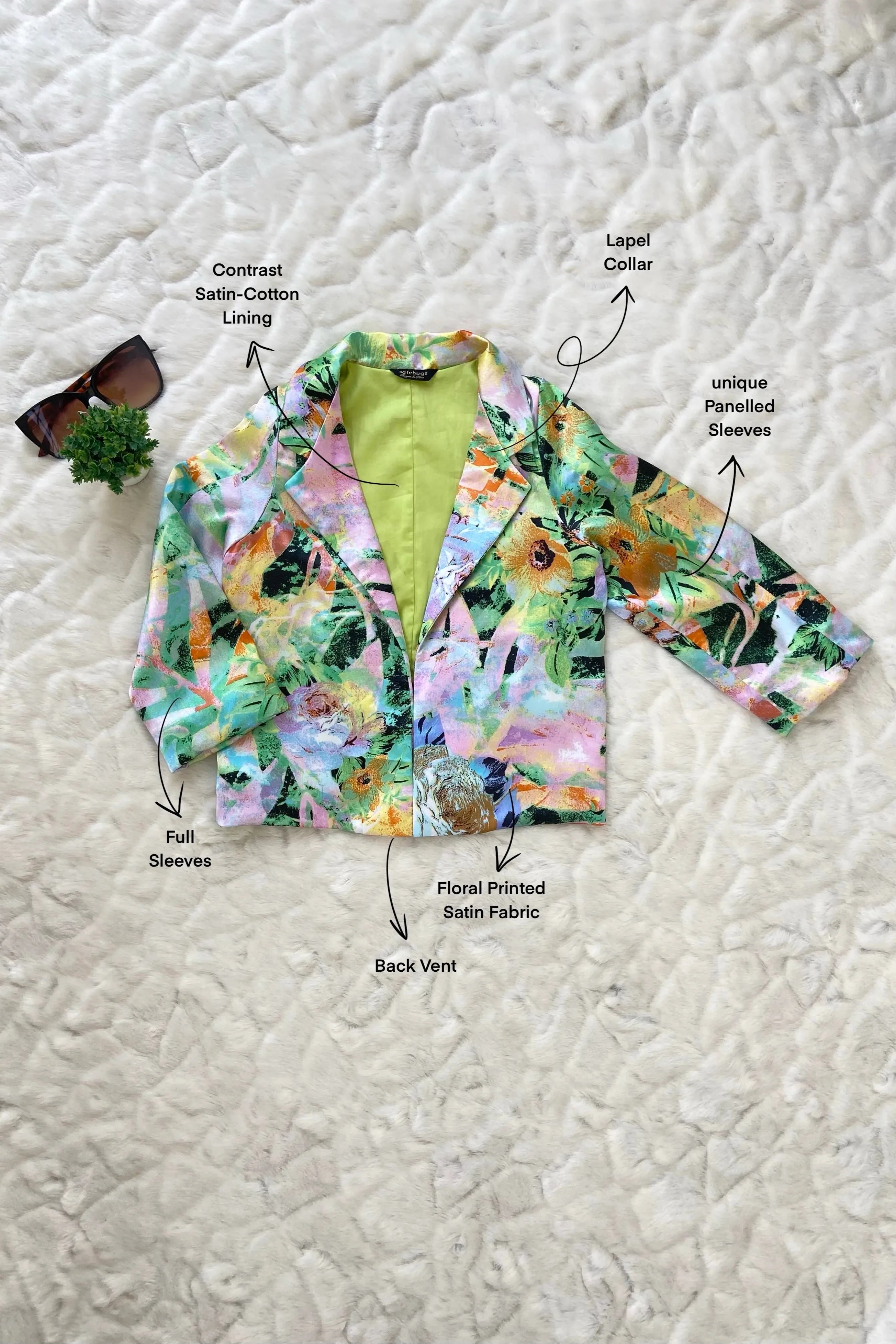 Flat image of a Casual Satin Jackets for Girls.
