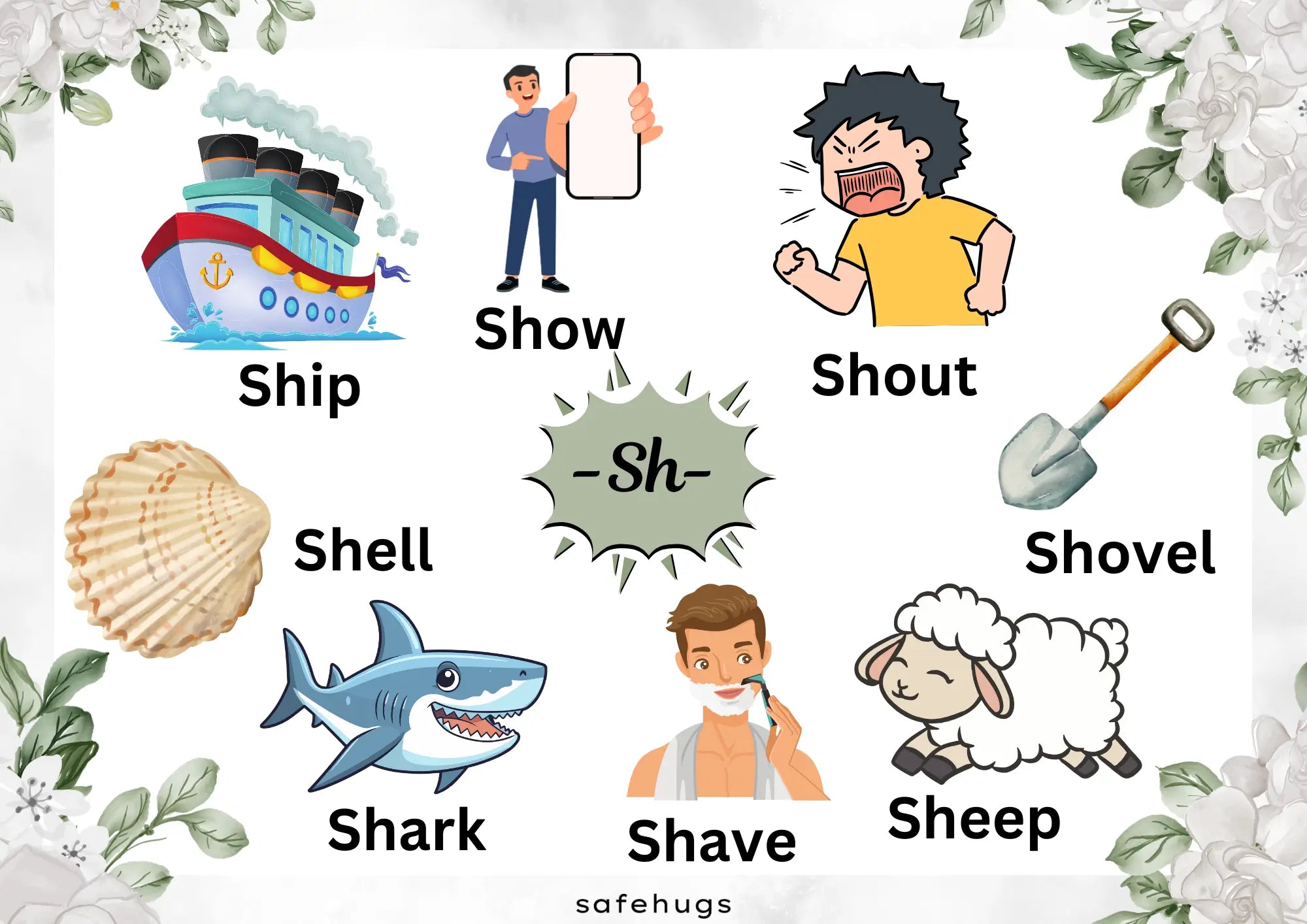 ‘Sh’ words for kids with pictures