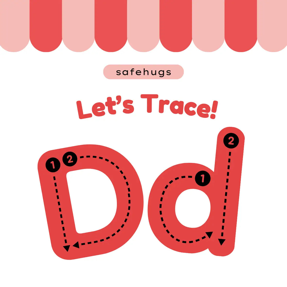 Letter D Tracing Worksheets for Kids