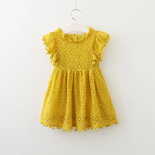 Yellow cotton textured frock
