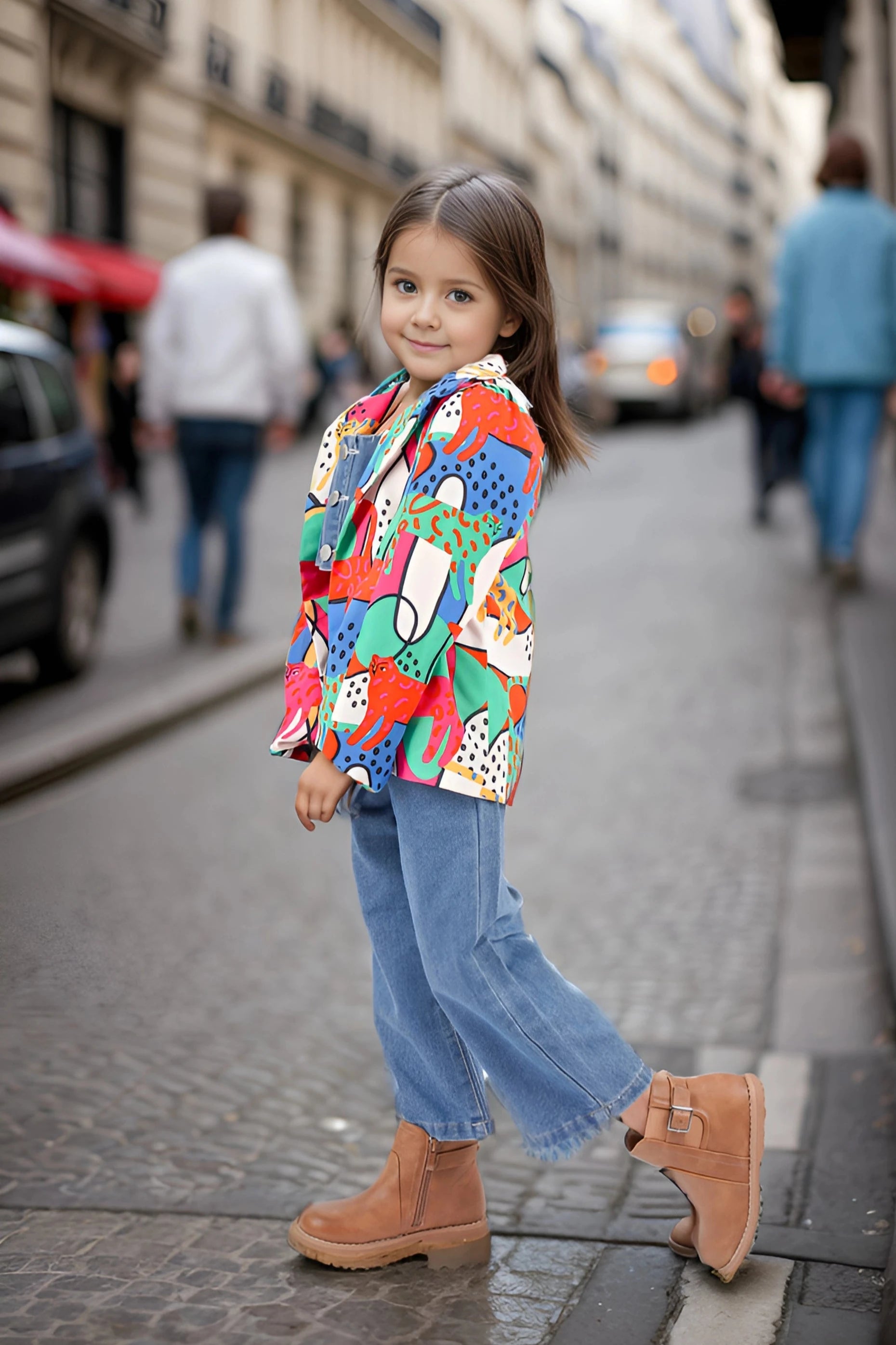 Animal Print Blazer Jackets for Girls Full Front