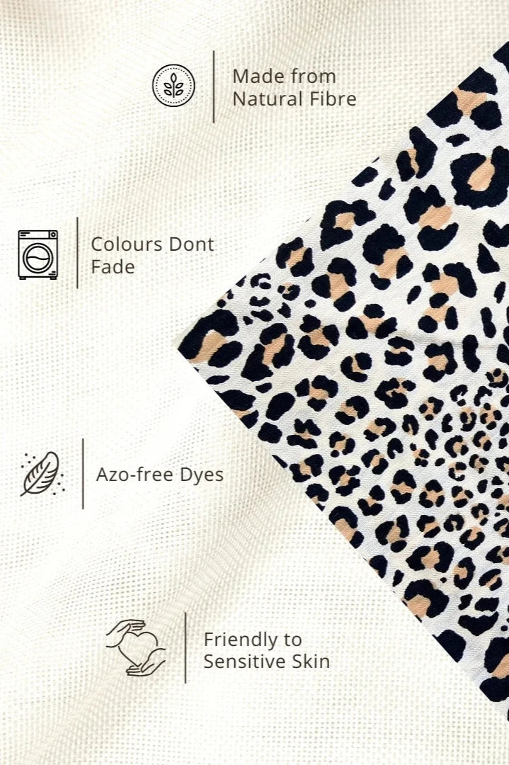 Fabric detail of a Girls Animal Printed Pure-Cotton Top & Trousers.