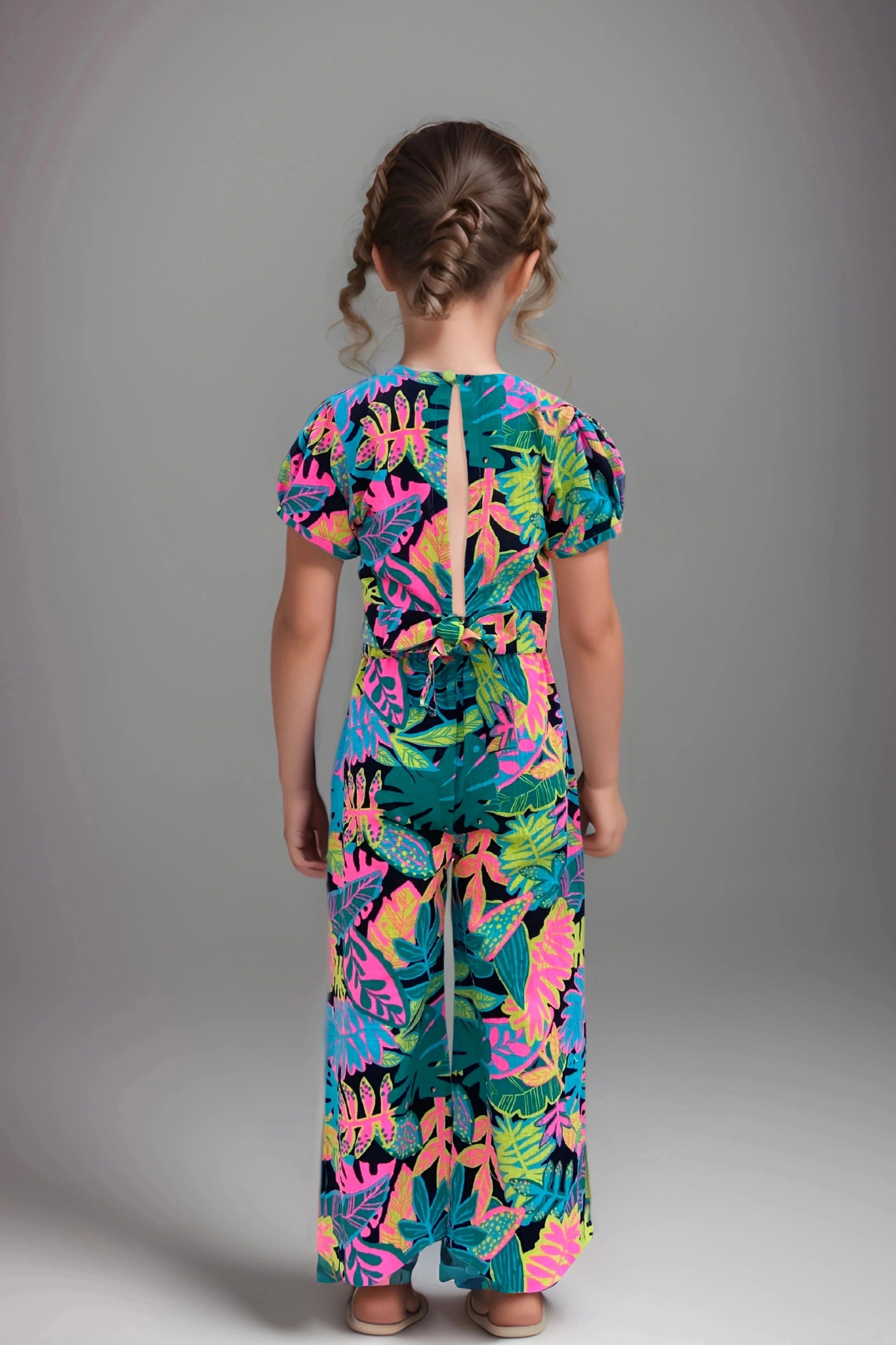 Black Party Cord Set for Girls Full Back