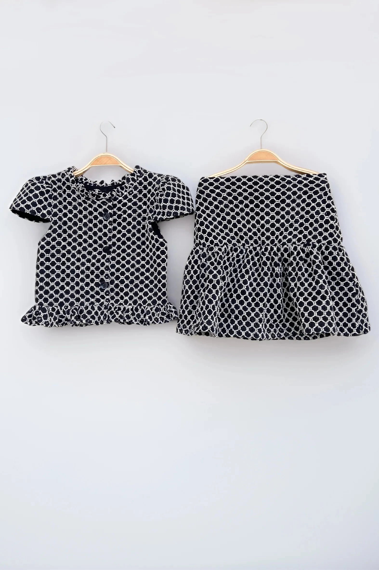 Black Skirt and Top for Kids Flat