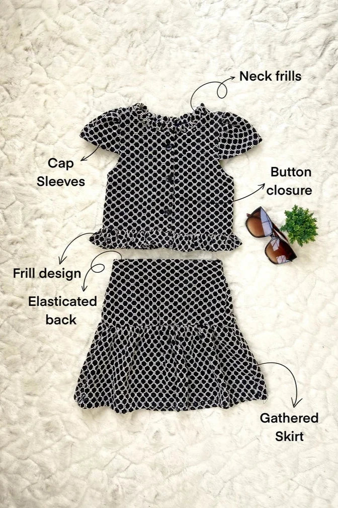 Black Skirt and Top for Kids Flat Feature