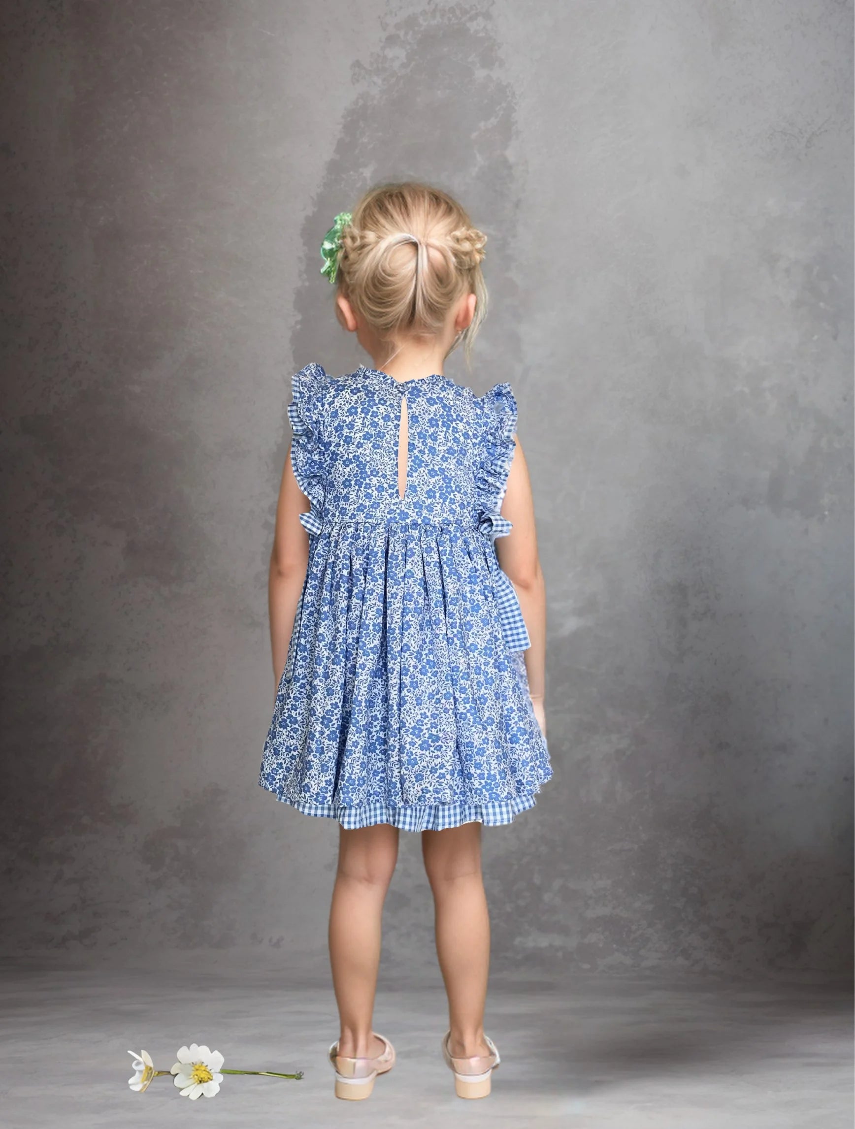 Floral Print Cotton Dress For Girls