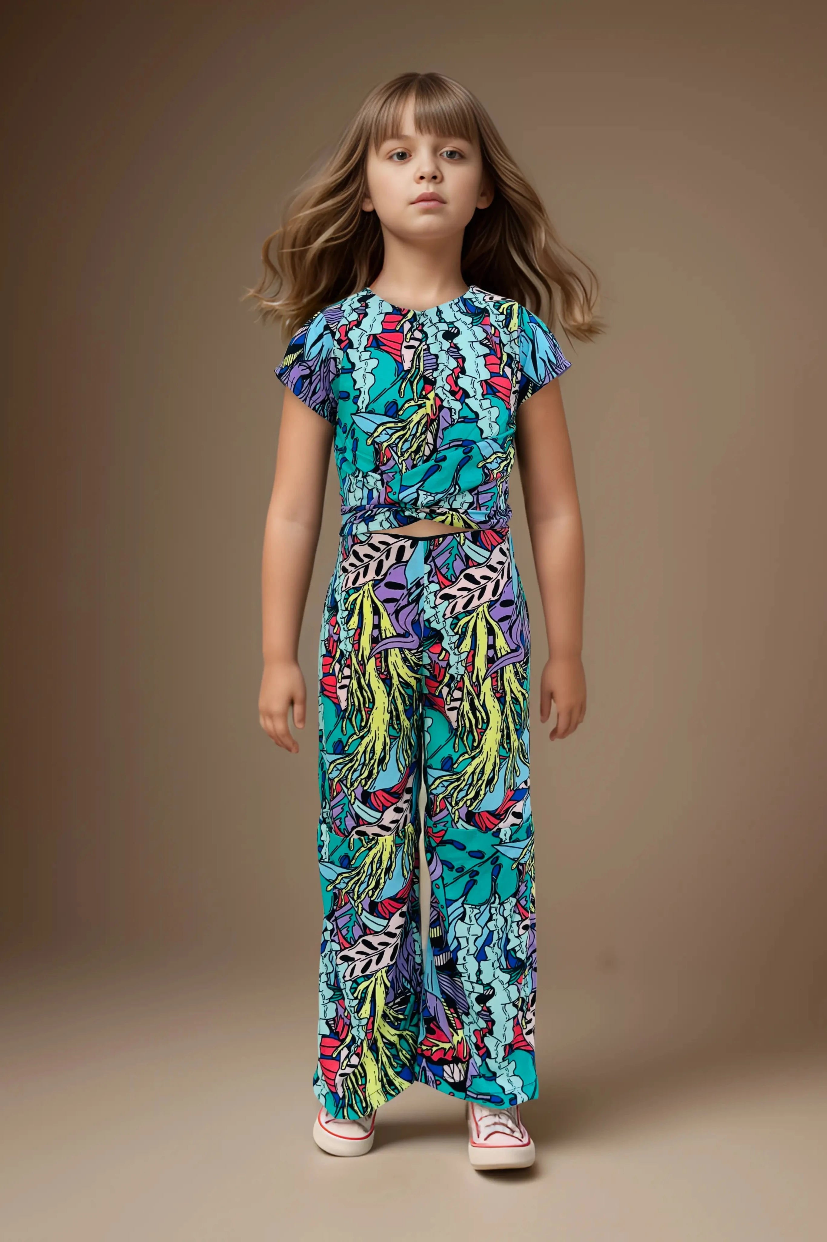 Full front of a Pure Cotton Co ord Set for Girls.