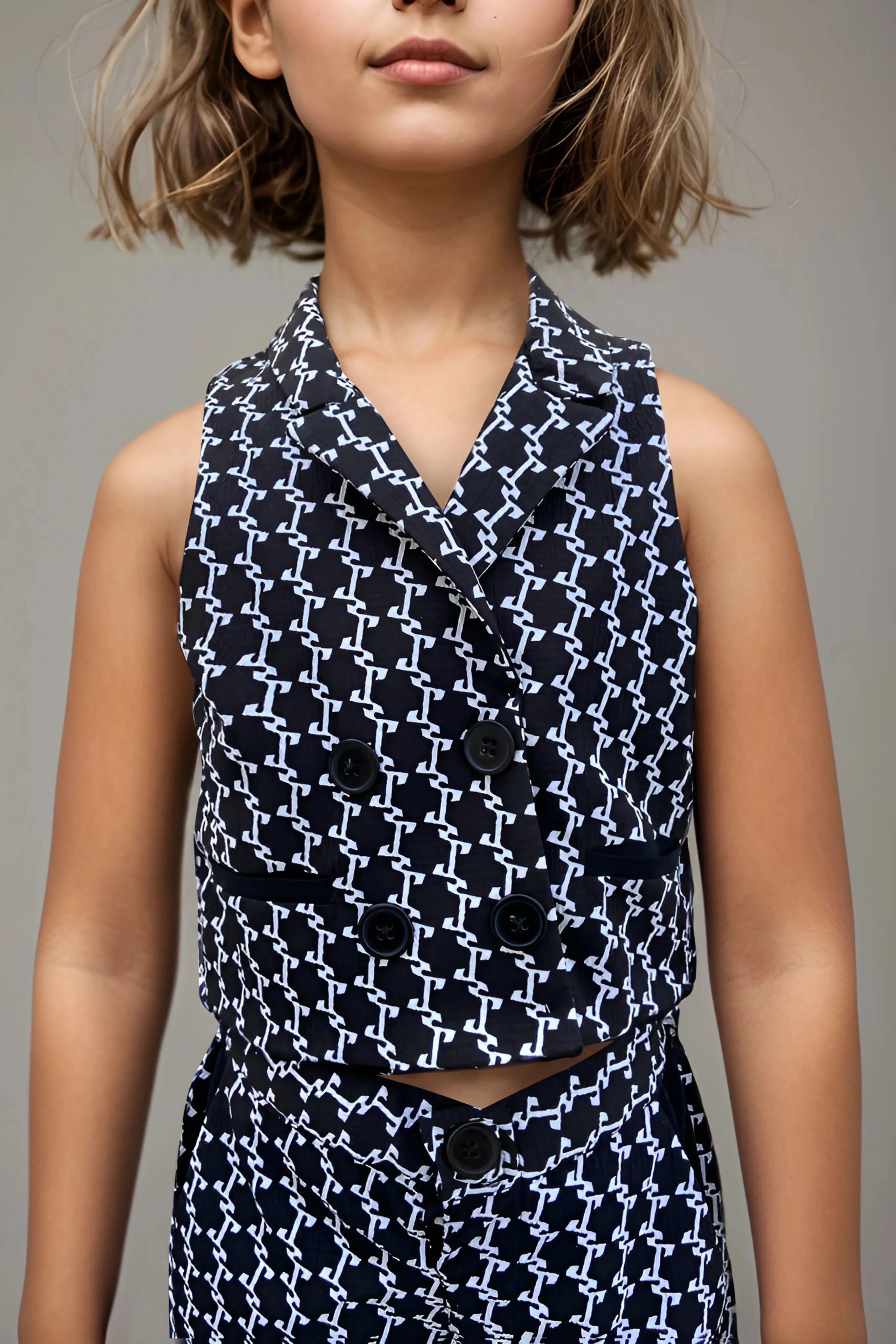 Front close up of a Designer Top and Pant Sets for Kids.