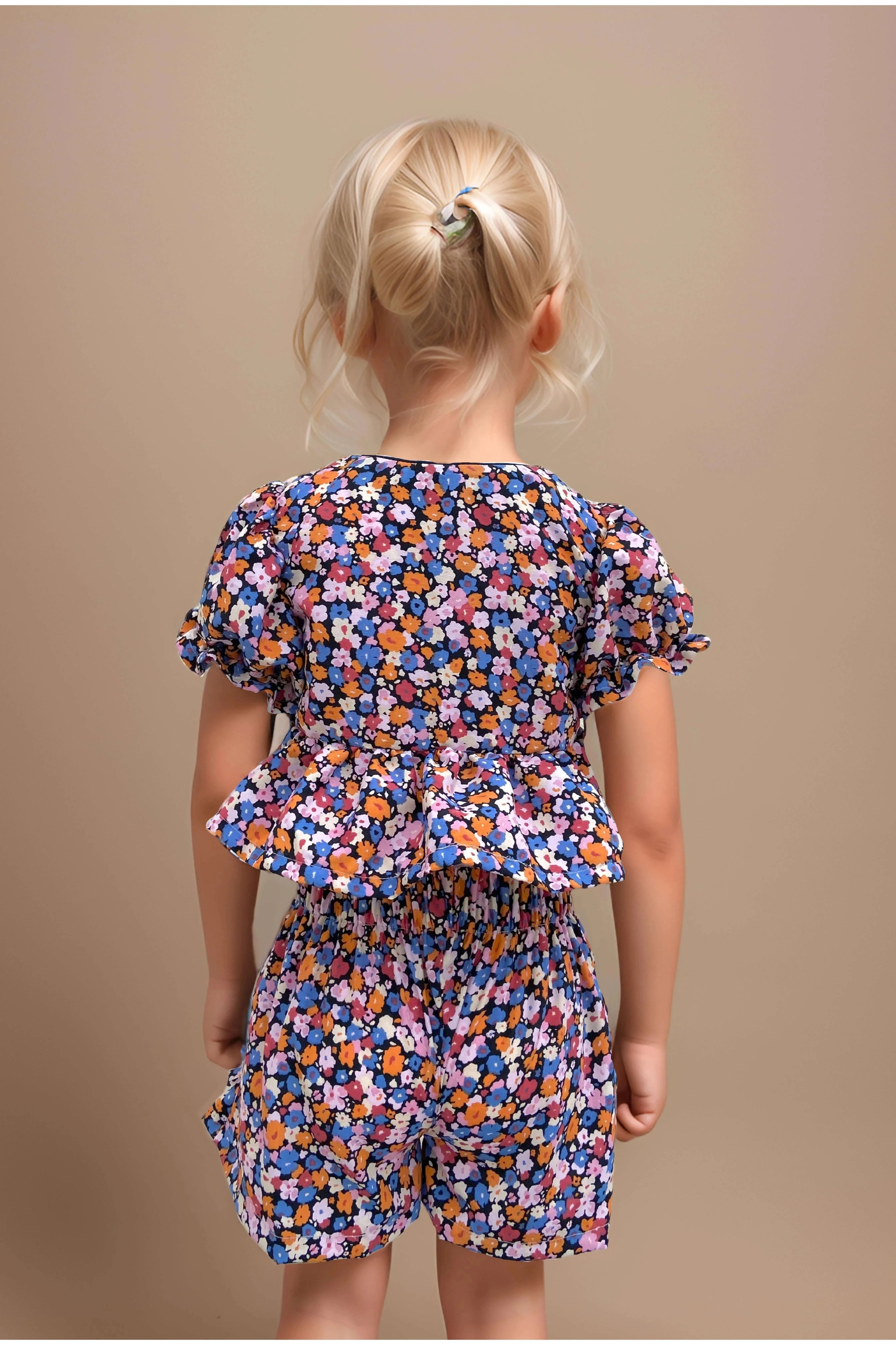 Floral Summer Co-ord Set for Girls Back Detailed