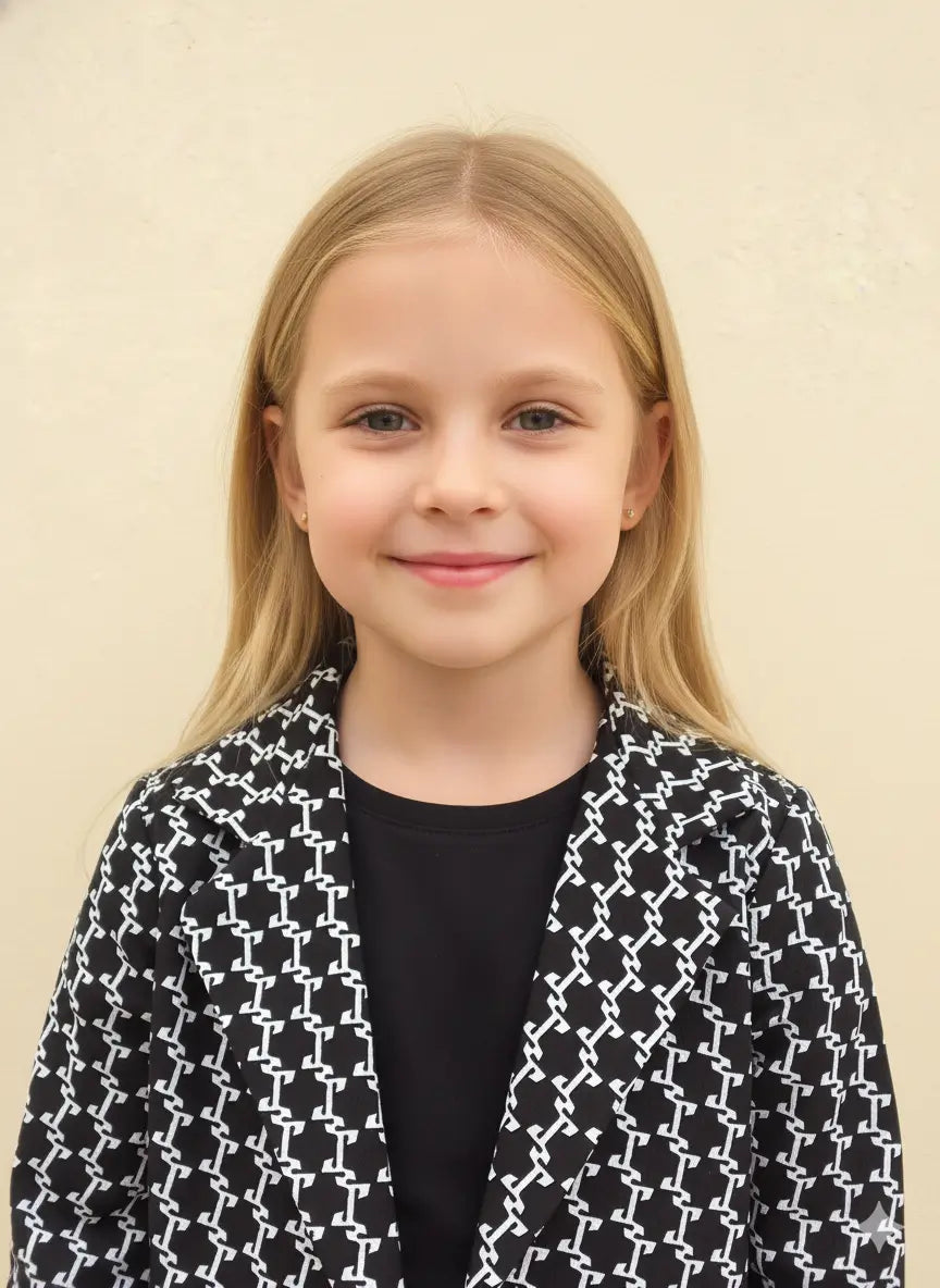 Front Closeup Black Popcorn textured Blazer with Trousers