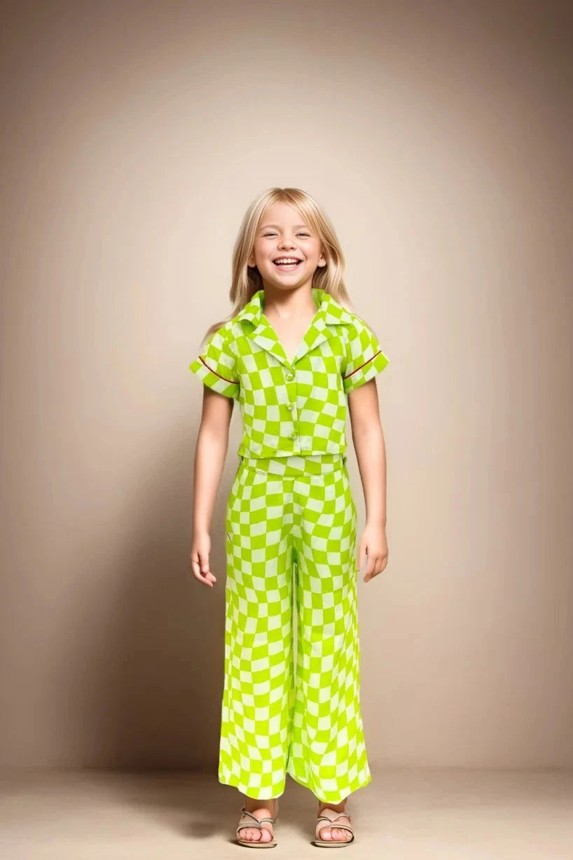 Front full of a Trendy Cotton Co ord Set for Girls.