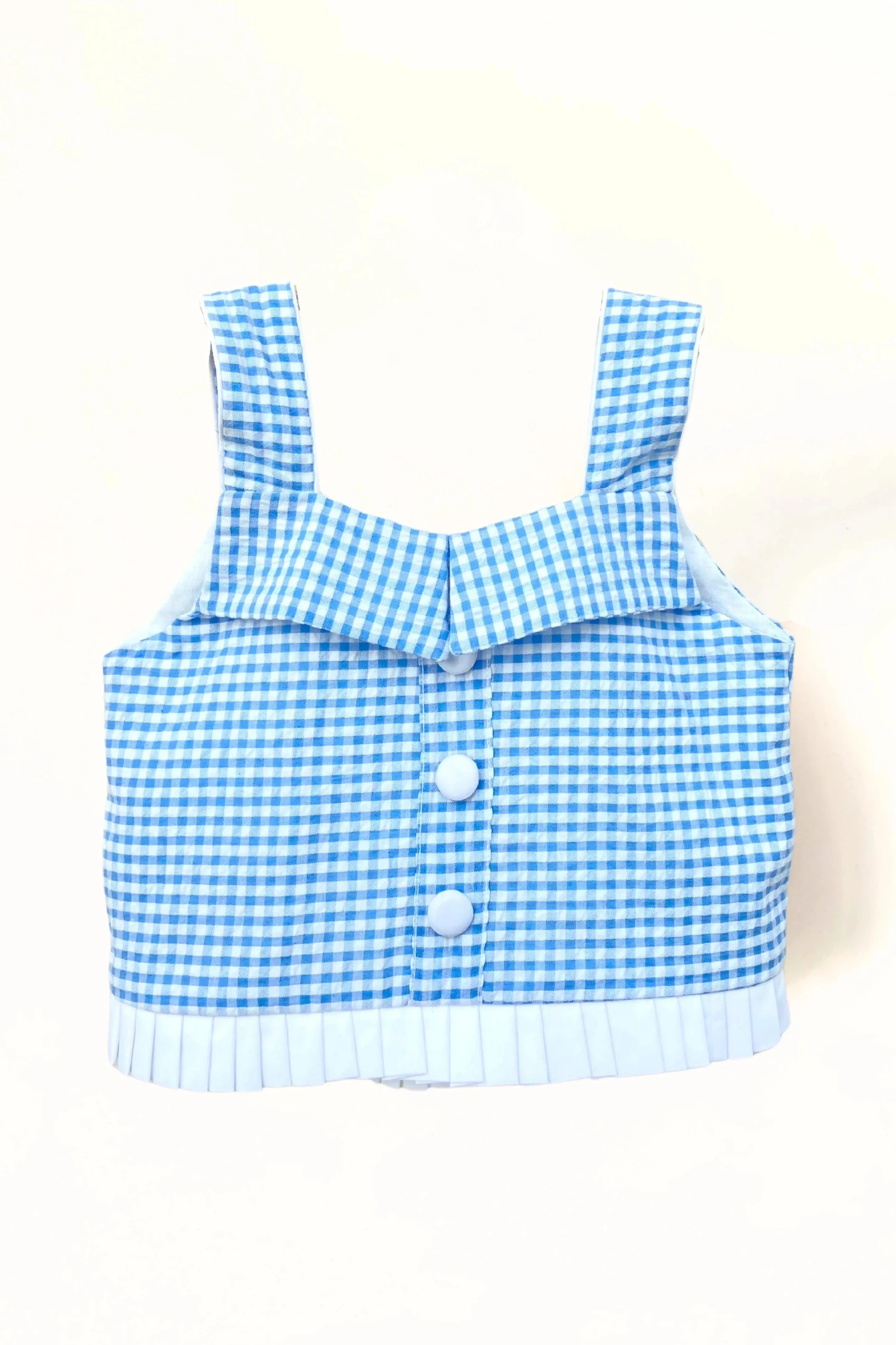 Girls Checkered Cotton Co-ord flat top