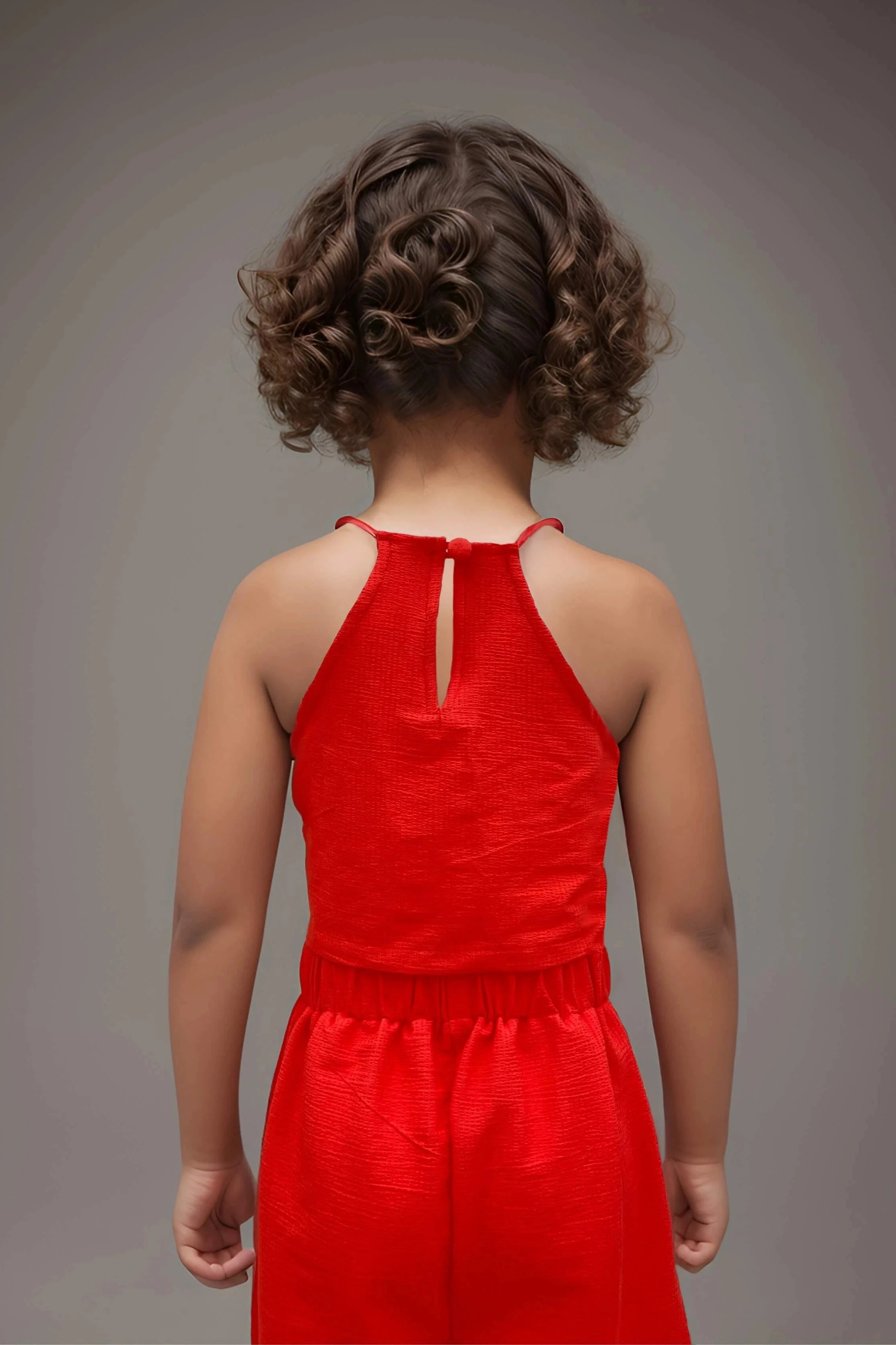 Girls Halter Neck Top & Pants Back Detail