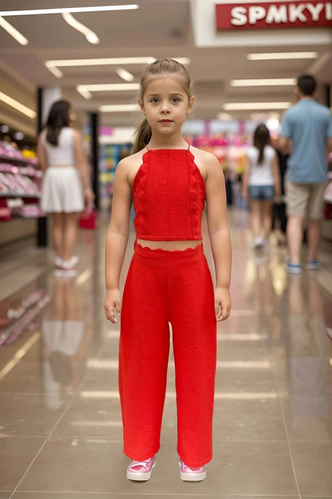 Girls Halter Neck Top & Pants Full Front