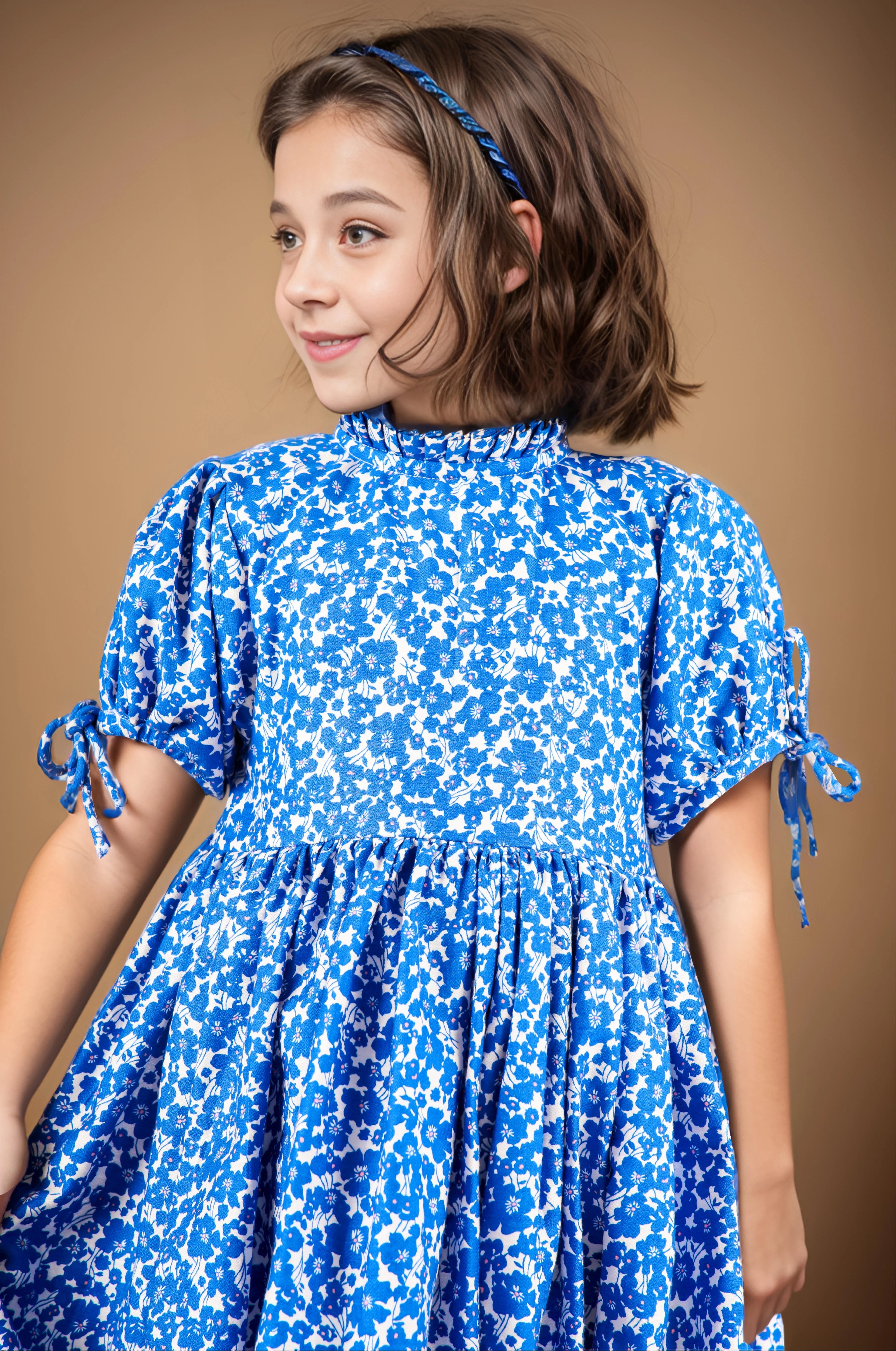 Floral Print Summer Pure Cotton Dress For Girls