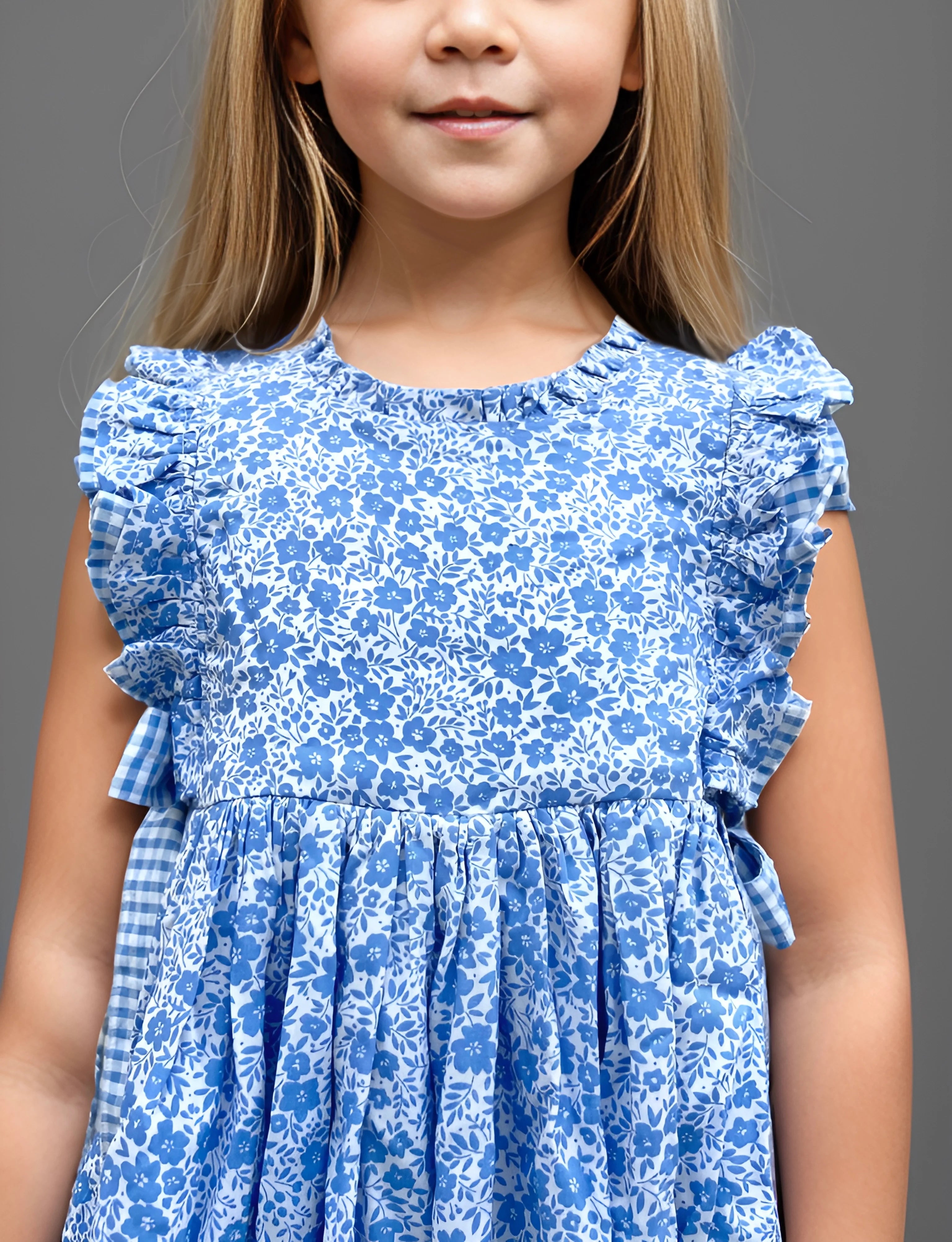 Floral Print Cotton Dress For Girls