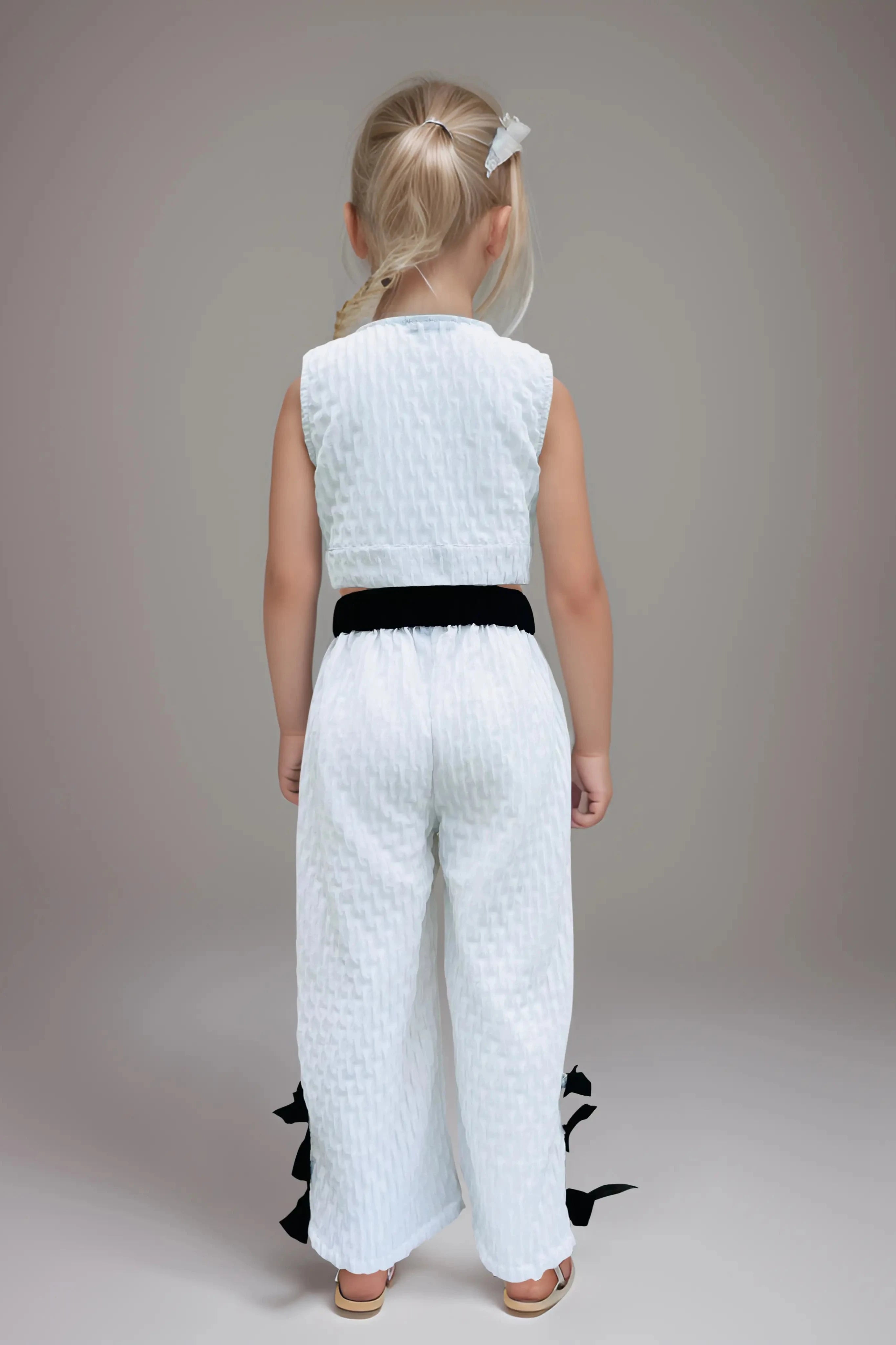 Back close up of a White Monochrome Co-Ord Set.