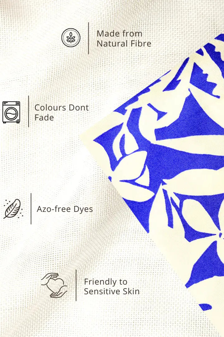 Blue Floral Skirt and Top Set for Girls