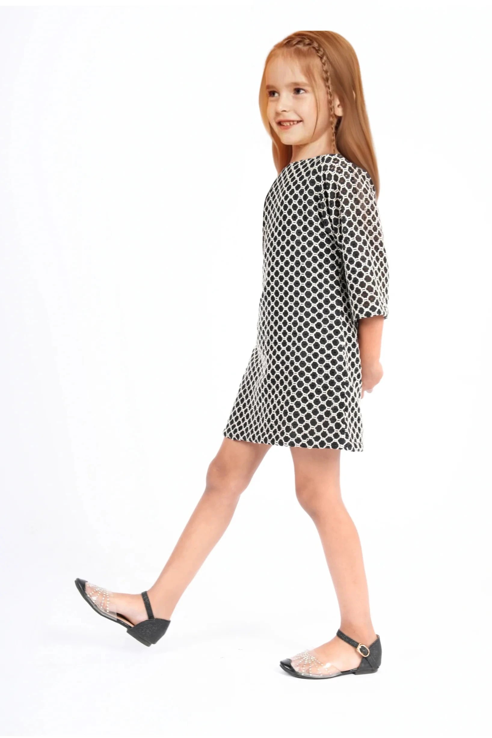 Cotton Thread Weave Dress For Girls