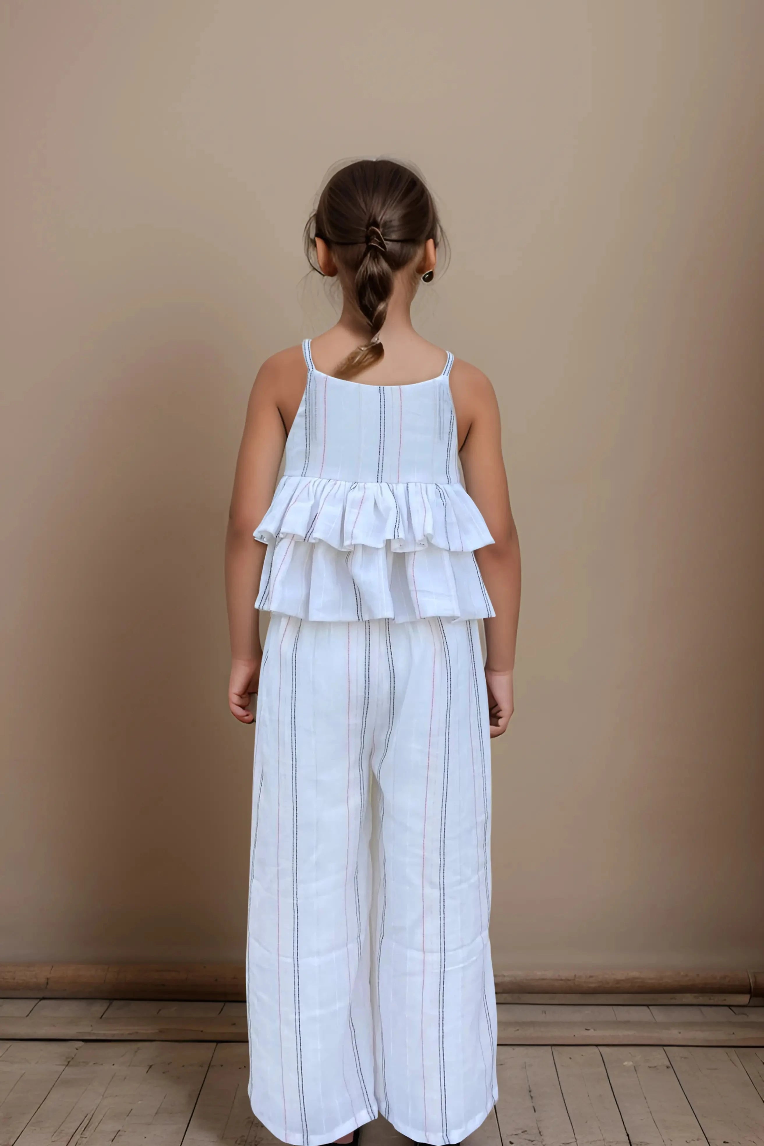 Back view of a kids Organic Cotton Muslin Co-Ord Set.